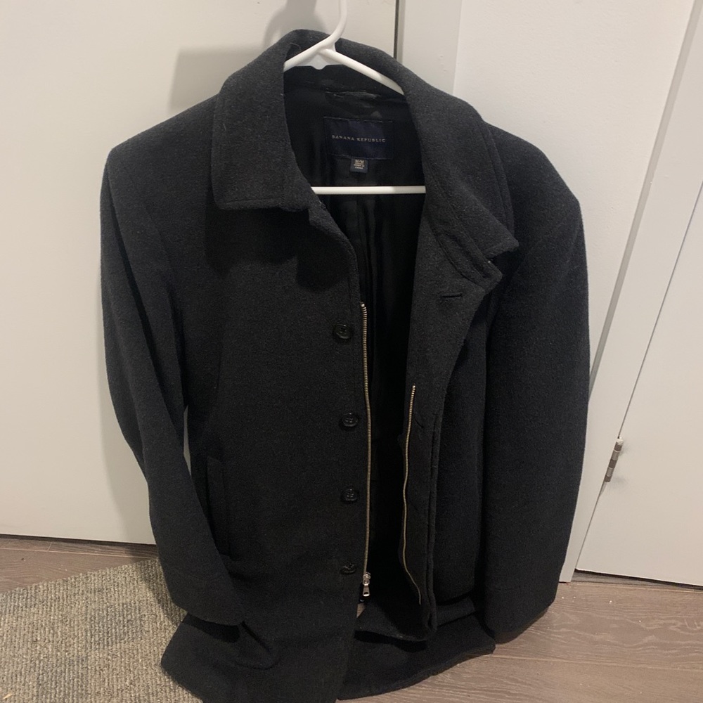 Banana Republic Grey Peacoat